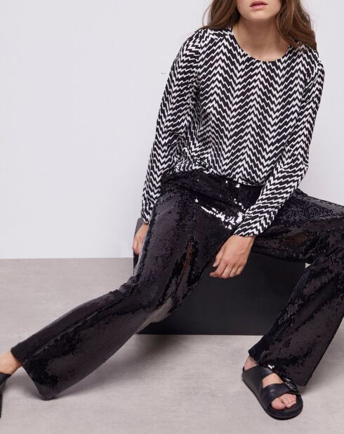 Pantalon à paillettes noir