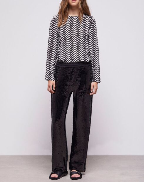 Pantalon à paillettes noir