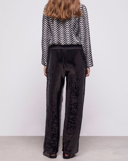 Pantalon à paillettes noir