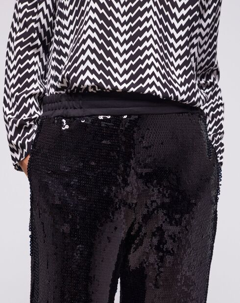 Pantalon à paillettes noir
