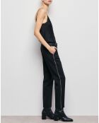 Pantalon de costume détails strass noir