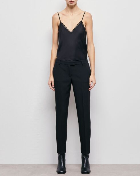 Pantalon de costume détails strass noir