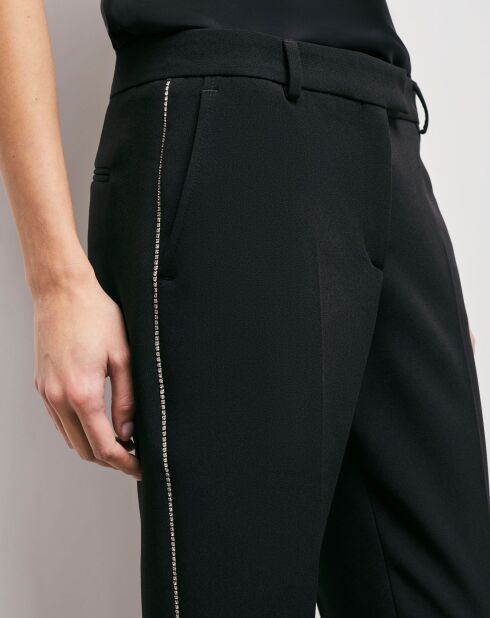 Pantalon de costume détails strass noir