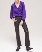 Pantalon en Cuir à clous noir