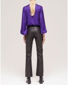 Pantalon en Cuir à clous noir