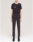 Pantalon de costume en Laine rayé noir
