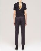 Pantalon de costume en Laine rayé noir