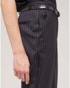 Pantalon de costume en Laine rayé noir