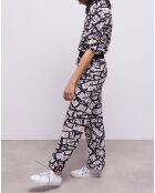 Pantalon 100% Soie logoTape noir