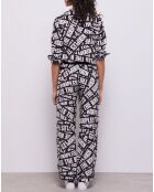 Pantalon 100% Soie logoTape noir