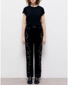 Pantalon avec broderie Western noir