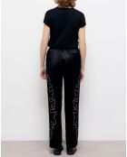 Pantalon avec broderie Western noir