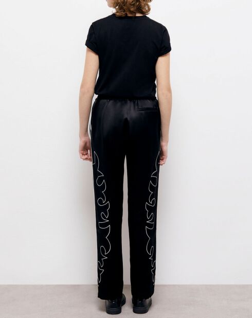 Pantalon avec broderie Western noir