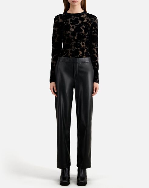 Pantalon noir effet cuir