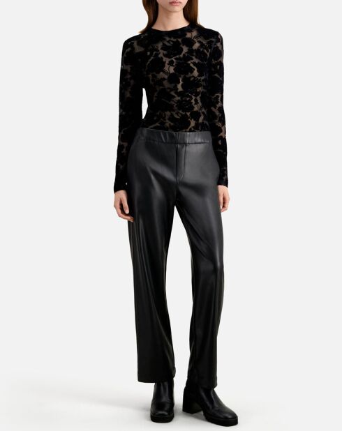 Pantalon noir effet cuir
