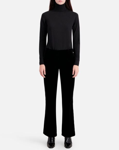 Pantalon tailleur en velours noir