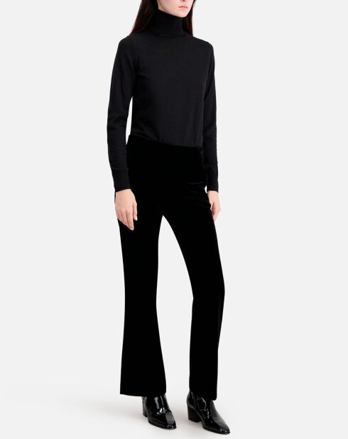 Pantalon tailleur en velours noir