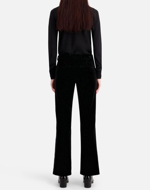 Pantalon tailleur en velours noir