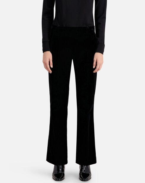 Pantalon tailleur en velours noir