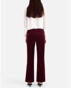 Pantalon tailleur en velours bordeaux