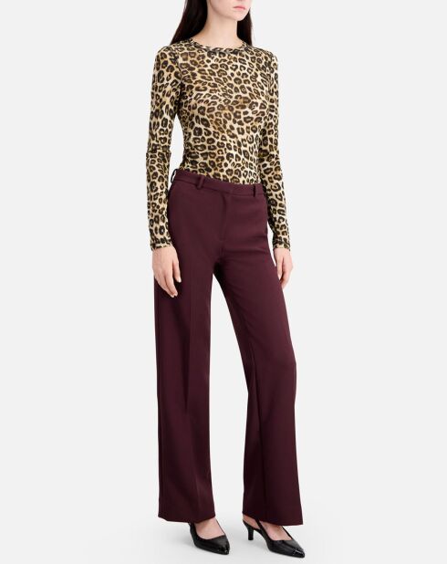 Pantalon tailleur en crêpe bordeaux