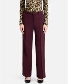 Pantalon tailleur en crêpe bordeaux