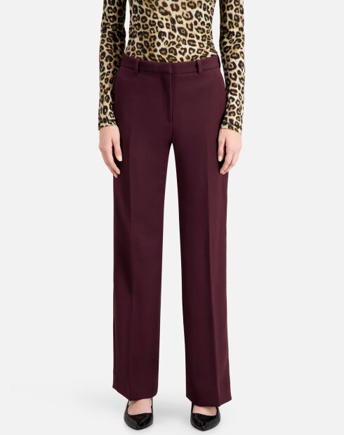 Pantalon tailleur en crêpe bordeaux