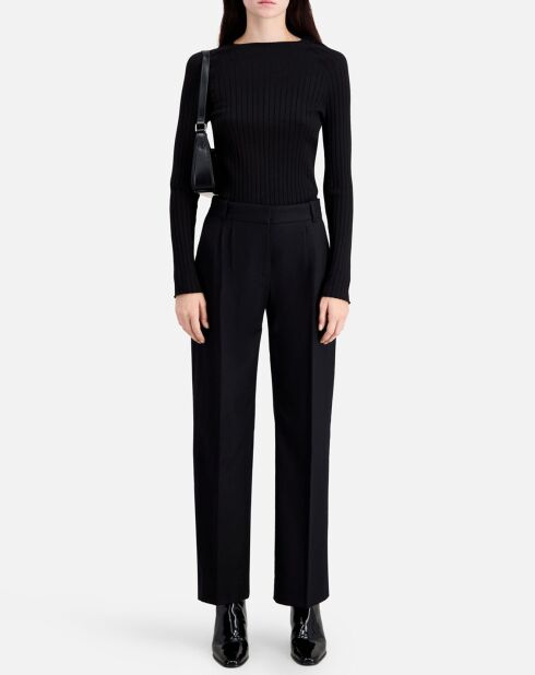 Pantalon à pinces en Laine noir