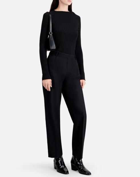 Pantalon à pinces en Laine noir