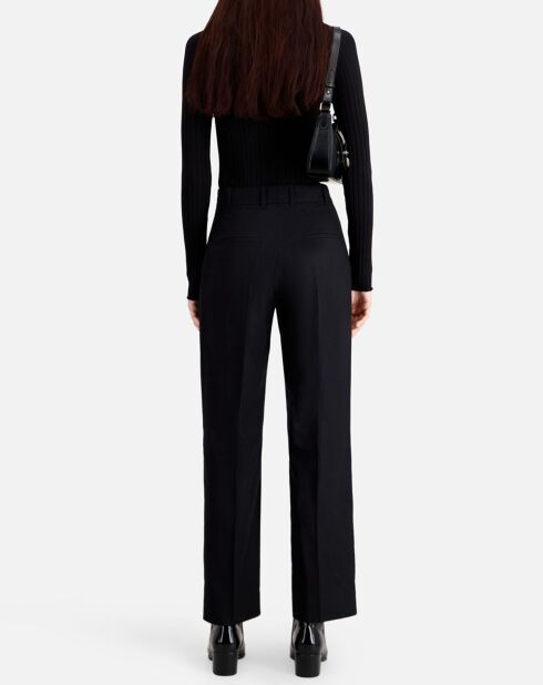 Pantalon à pinces en Laine noir