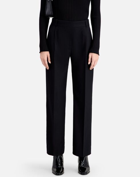 Pantalon à pinces en Laine noir