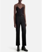 Pantalon tailleur satiné noir