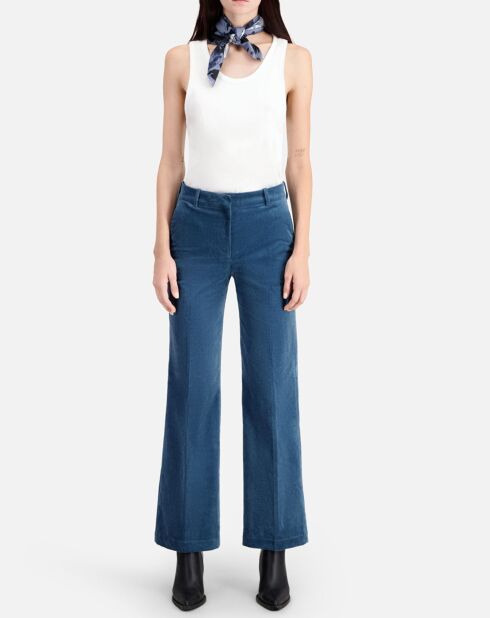 Pantalon en Velours côtelé bleu