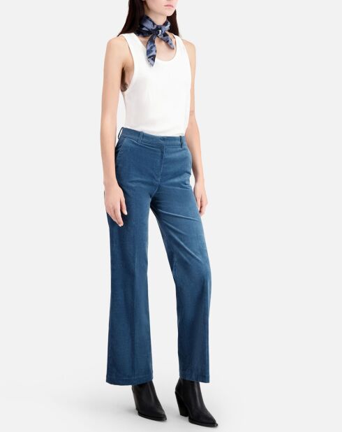 Pantalon en Velours côtelé bleu