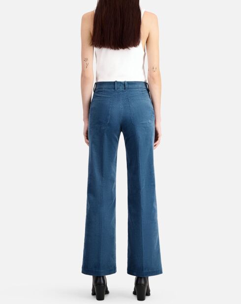 Pantalon en Velours côtelé bleu