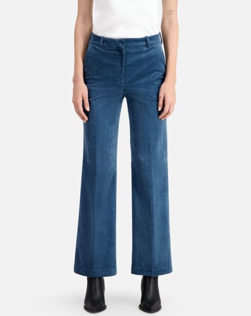 Pantalon en Velours côtelé bleu