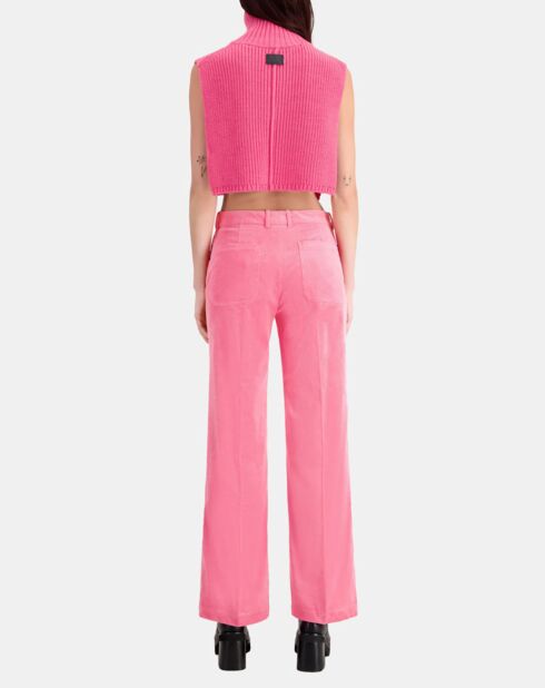 Pantalon en Velours côtelé rose