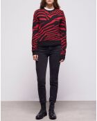 Pull en Laine mélangée col rond imprimé noir
