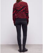 Pull en Laine mélangée col rond imprimé noir