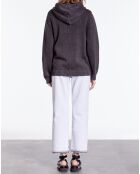 Pull à capuche en Coton & Laine noir