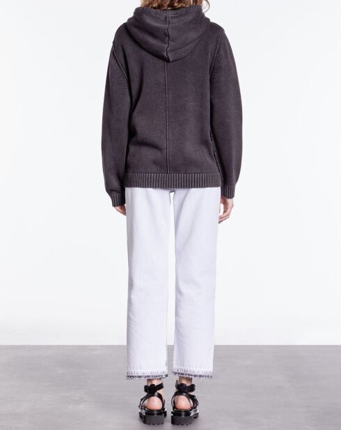 Pull à capuche en Coton & Laine noir