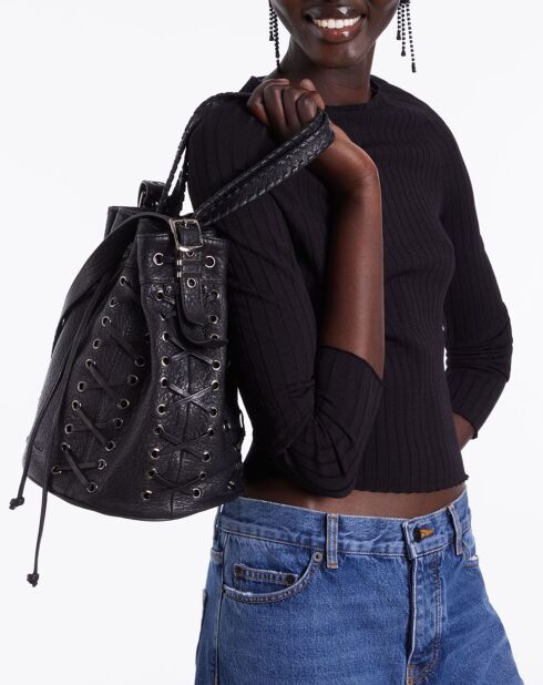 Pull côtelé noir
