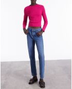 Pull côtelé rose