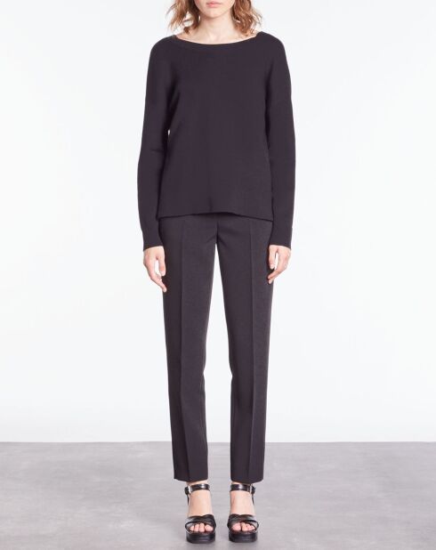 Pull en Laine mélangée avec bouton dans le dos noir