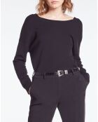 Pull en Laine mélangée avec bouton dans le dos noir