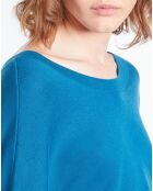 Pull en Laine mélangée avec boutonnage dans le dos bleu