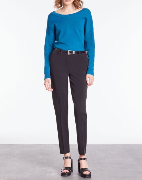 Pull en Laine mélangée avec boutonnage dans le dos bleu