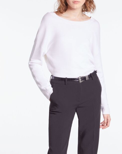 Pull en Laine mélangée avec bouton dans le dos écru