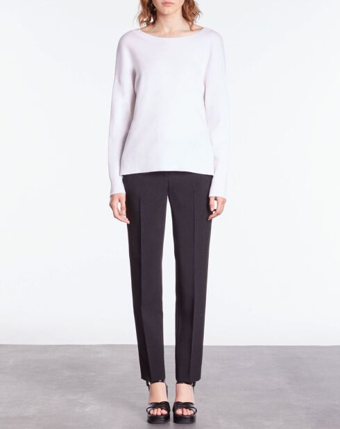 Pull en Laine mélangée avec bouton dans le dos écru