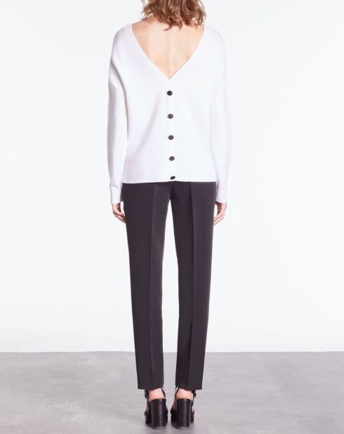 Pull en Laine mélangée avec bouton dans le dos écru